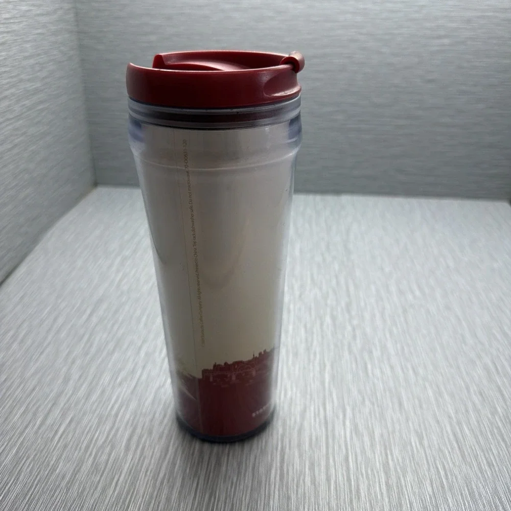 Starbucks Paris France Travel Tumbler Coffee Cup Red White Reusable Mug